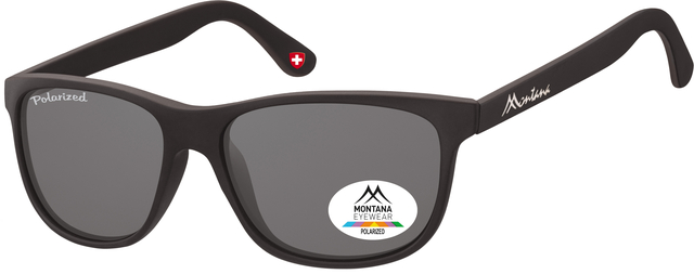 Lunettes de soleil Montana noir mat verre fumé polarisé