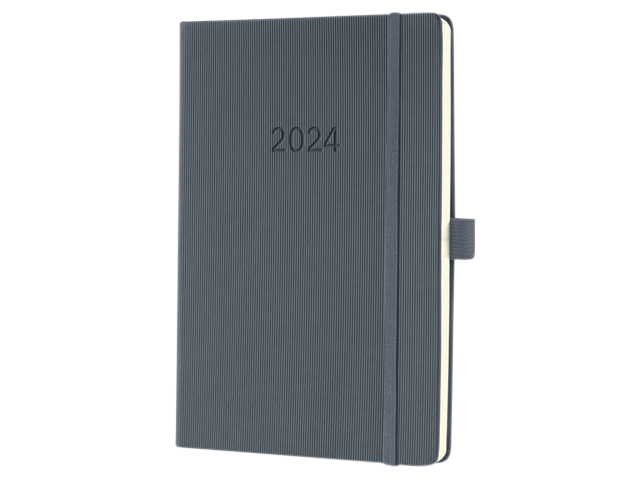 Agenda 2024 Sigel Conceptum A5 7 jours/2 pages gris foncé