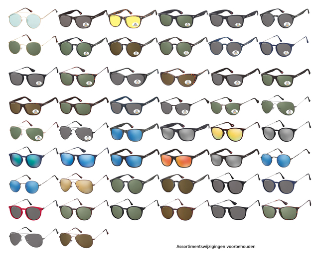 Lunettes de soleil Montana lot 100 pièces assorti