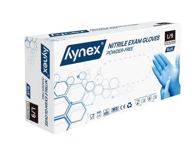 Gant Hynex L Nitrile bleu 100 pièces