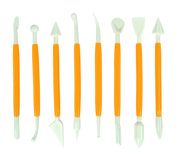 Spatule à modeler Conda plastique set 8 pièces 15cm