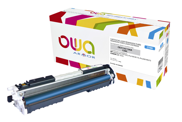 Tonercartridge OWA alternatief tbv HP CE311A blauw