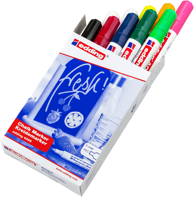 Krijtstift edding 4095 rond 2-3mm assorti doos à 10 stuks