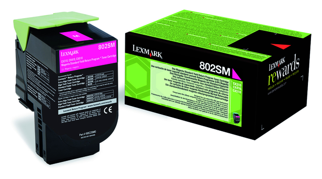 Cartouche toner Lexmark 80C2SM0 Prebate rouge