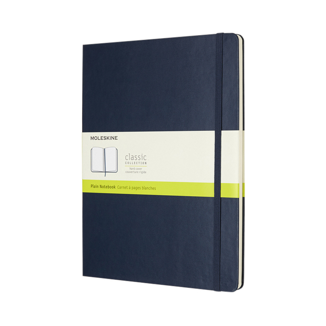 Carnet Moleskine XL 190x250mm uni couverture rigide bleu saphir