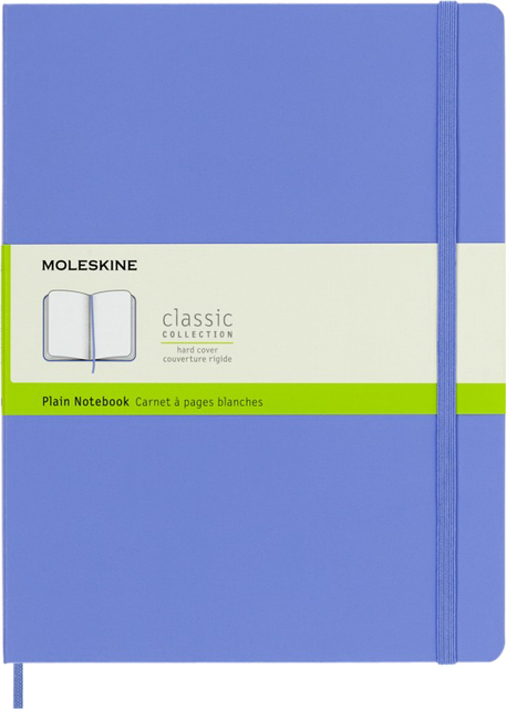 Carnet Moleskine XL 190x250mm uni couverture bleu hortensia