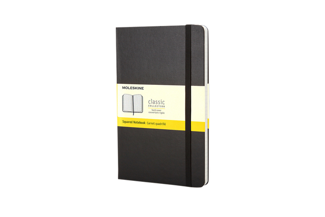 Notitieboek Moleskine pocket 90x140mm ruit 5x5mm hard cover zwart