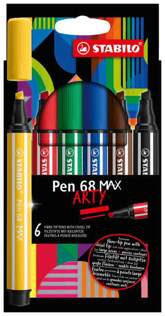 Feutre STABILO Pen 68 Max Arty assorti étui 6 pièces