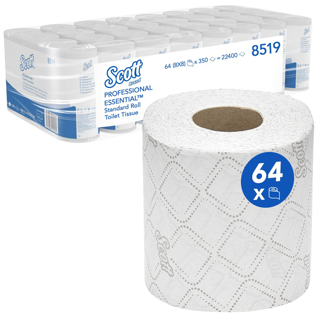 Papier toilette Scott Essential 8519 2 épaisseurs 350 feuilles blanc