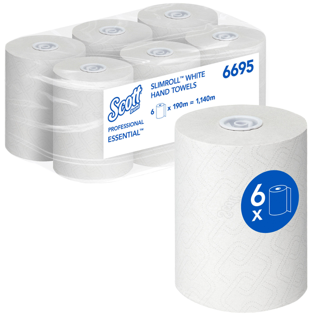 Essuie-mains Scott Essential Slimroll 6695 1 ép 190m blanc