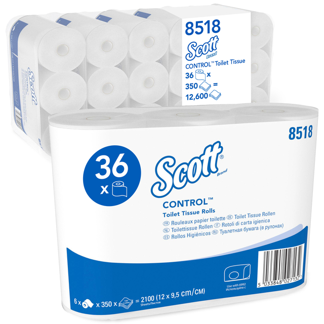 Toiletpapier Scott Control 3-laags 350 vel wit 8518