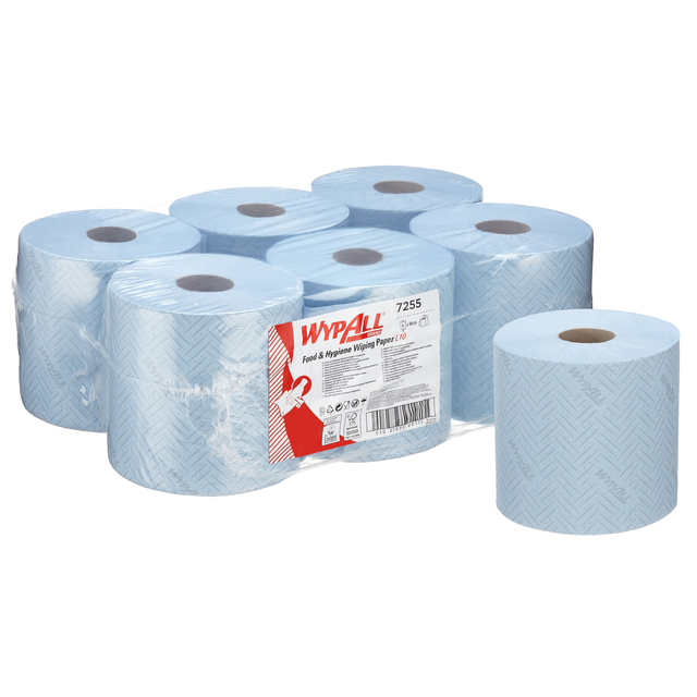 Papier d'essuyage WypAll L10 7255 1 épaisseur 800 feuilles bleu