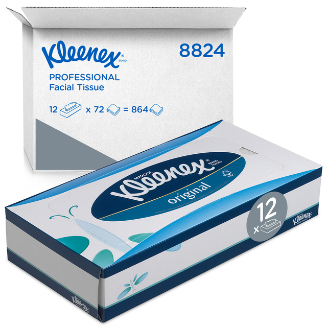 Mouchoirs Kleenex 8824 3 épaisseurs blanc 72 pièces