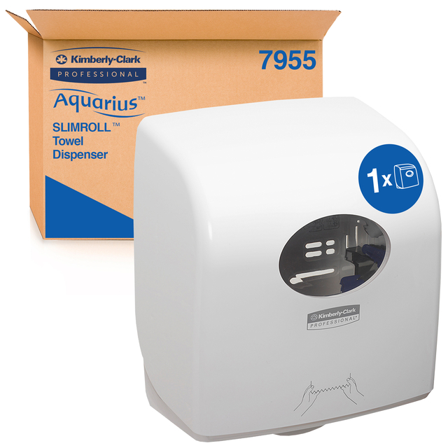 Handdoekroldispenser Kimberly Clark Aquarius Slimroll wit 7955