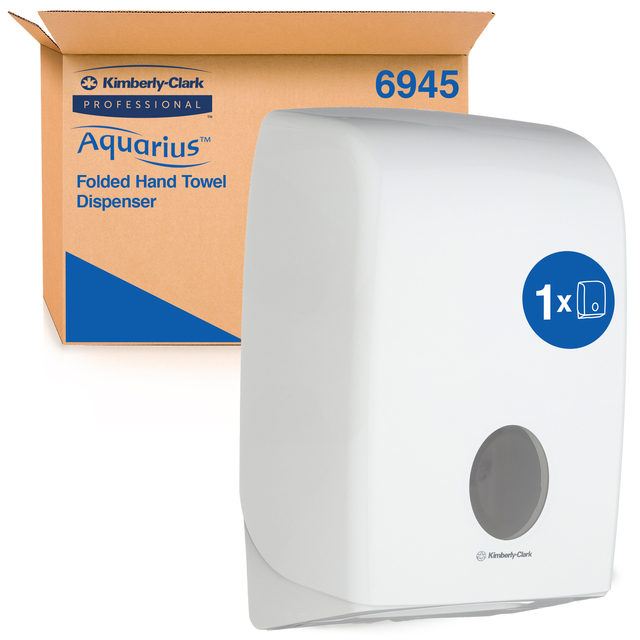 Distributeur essuie-mains Kimberly Clark Aquarius 6945 pli-I blanc