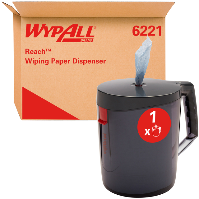 Distributeur papier d'essuyage WypAll L10 Reach 6221 portable noir