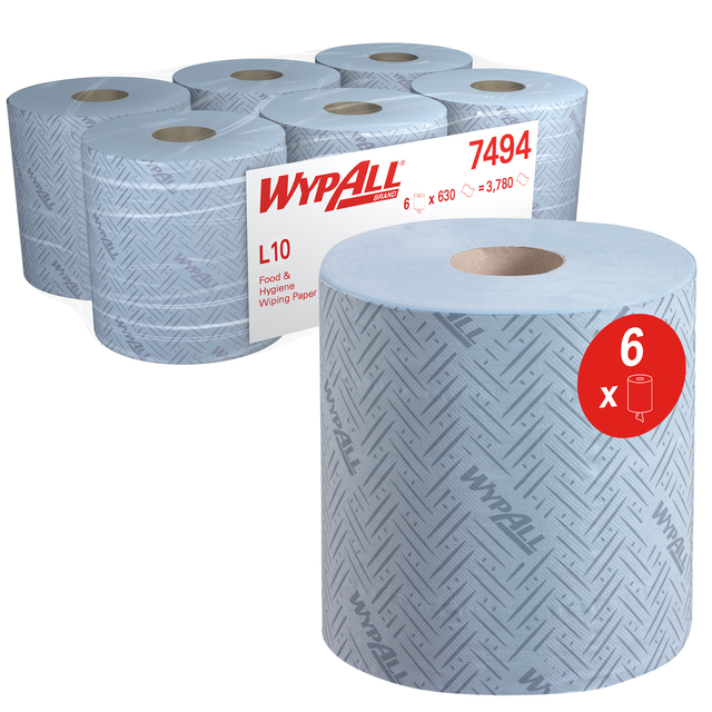 Papier d'essuyage WypAll L10 7494 1 épaisseur 630 feuilles bleu