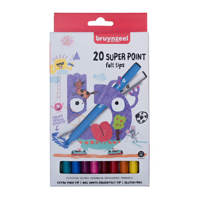 Feutre Bruynzeel Kids uper Point set 20 couleurs