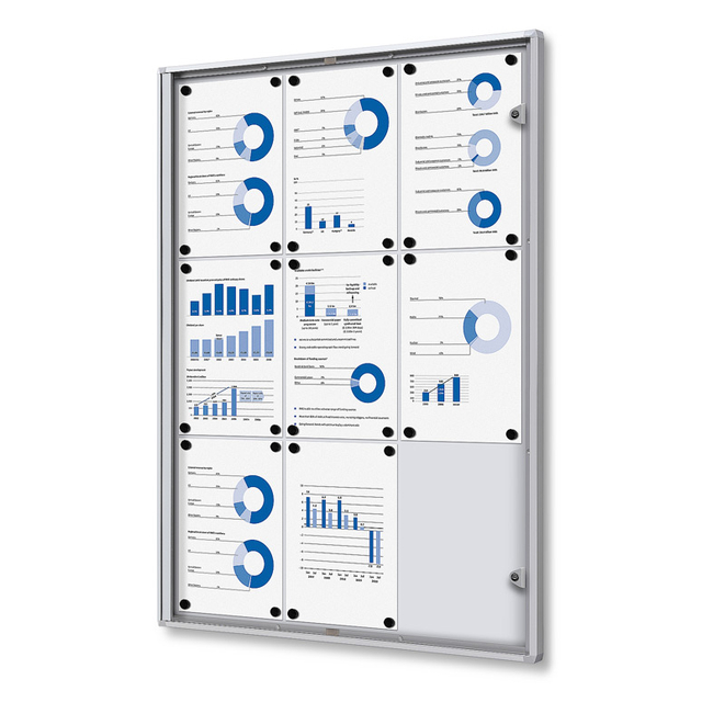 Vitrine d'affichage d'intérieur Quantore 9x A4 argent