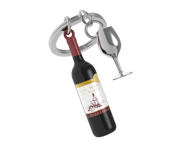 Porte-clés Metalmorphose Bouteille de vin rouge