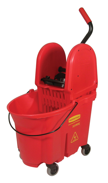 Seau et presse Rubbermaid Wavebrake 33L rouge