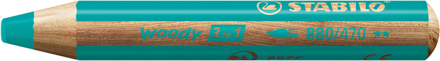 Crayon de couleur STABILO 880 woody 3-en-1 multi-surfaces turquoise