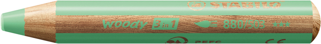 Crayon de couleur STABILO 880 woody 3-en-1 multi-surfaces pastel vert