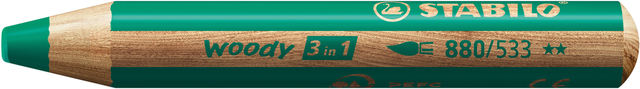 Crayon de couleur STABILO 880 woody 3-en-1 multi-surfaces vert