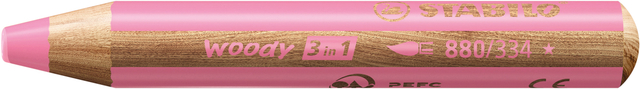 Crayon de couleur STABILO 880 woody 3-en-1 multi-surfaces rose