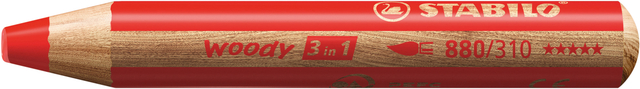 Crayon de couleur STABILO 880 woody 3-en-1 multi-surfaces rouge