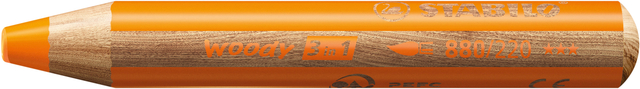 Crayon de couleur STABILO 880 woody 3-en-1 multi-surfaces orange