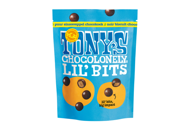 Chocolade Tony's Chocolonely Lil'Bits puur chocokoek sinaasappel 120 gram