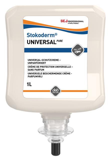 Crème mains SCJ Stokoderm Universal Pure sans parfum 1L