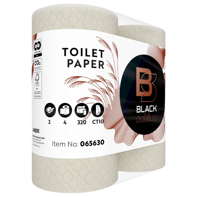 Papier toilette BlackSatino GreenGrow CT10 066870 2 épaisseurs 4x 320 feuilles naturel