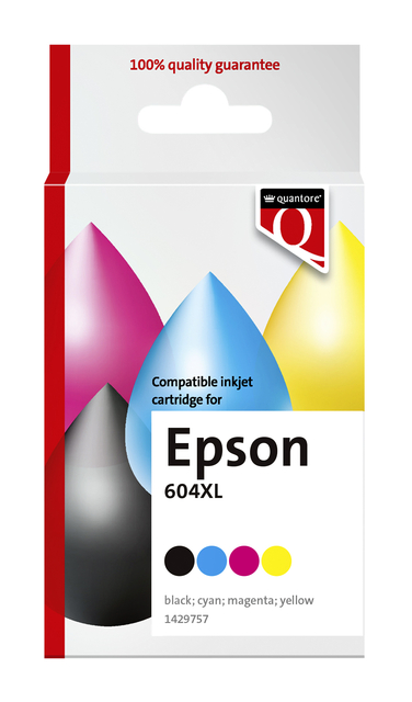 Inktcartridge Quantore alternatief tbv Epson 604XL T10H94 zwart + 3 kleuren