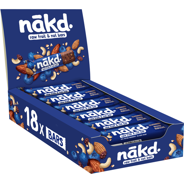 Barre aux fruits et noix NAKD Blueberry Muffin 18x 35g