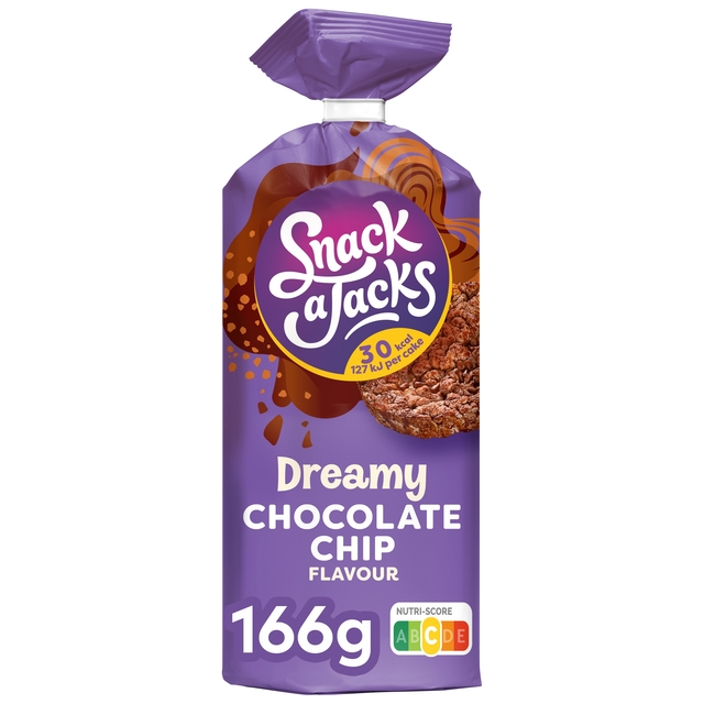 Rijstwafel Snack-a-Jacks chocololate chip pak 166 gram