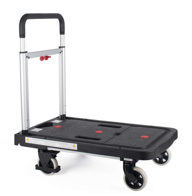 Transportkar Pavo platform trolley inklapbaar 137kg zwart