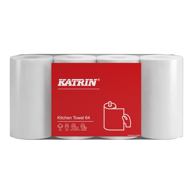 Keukenrol Katrin 2-laags 64 vel wit 87075