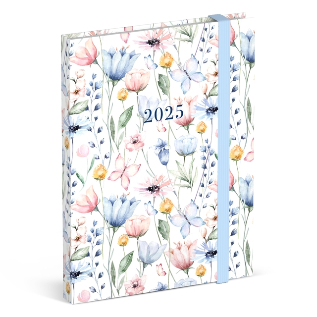 Agenda 2025 Lannoo Flowers Watercolour aop 7 jours/2 pages