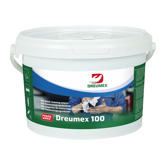 Lingette nettoyante Dreumex 100 en seau distributeur