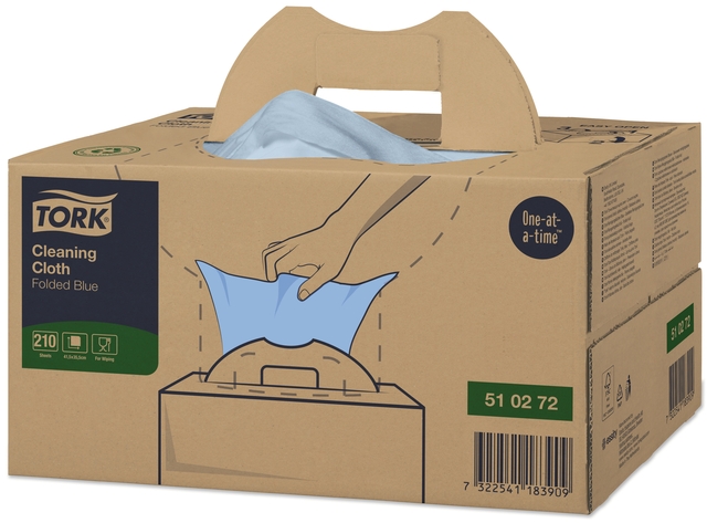 Chiffon de nettoyage Tork Cleaning W7 510272 Handy Box 210 pièces bleu