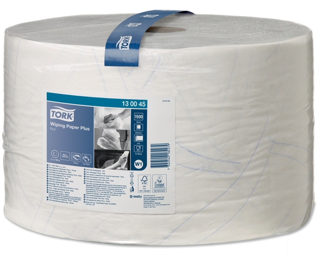 Papier d'essuyage Tork W1 Plus Premium 130045 2 épaisseurs 1500 feuilles blanc