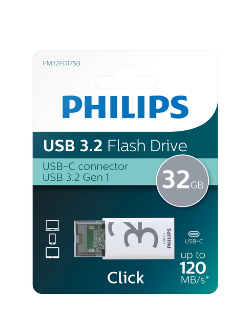 USB Stick Philips Click USB-C 32GB Shadow Grey