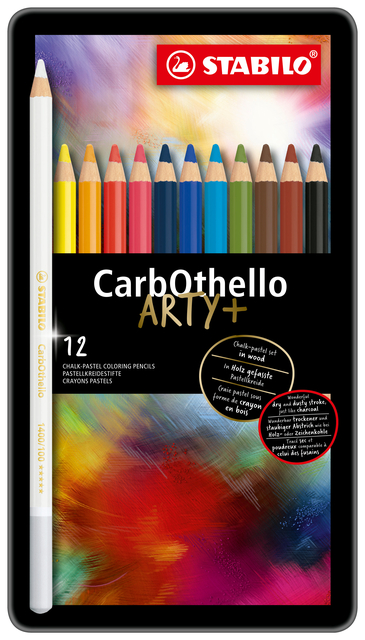 Crayon craie pastel STABILO CarbOthello assorti boîte 12 pièces