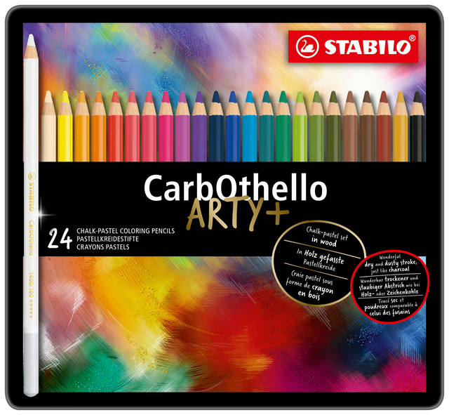 Crayon craie pastel STABILO CarbOthello assorti boîte 24 pièces