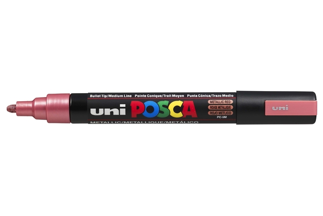 Verfstift Posca PC5M medium metallic rood