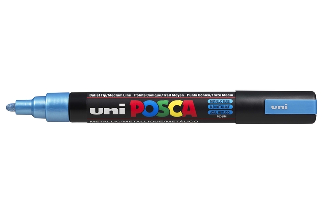 Verfstift Posca PC5M medium metallic blauw