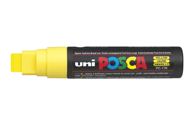 Verfstift Posca PC17K extra breed rechthoek geel