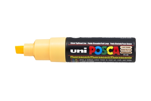 Verfstift Posca PC8K breed schuin fluor lichtoranje